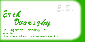 erik dvorszky business card